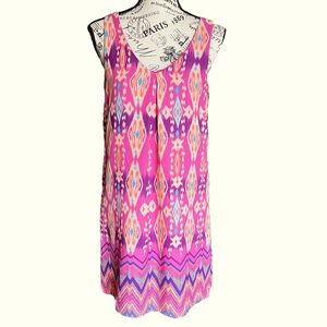 Everly small slip geometric pattern pink dress with lining